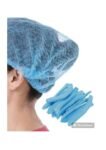 GORRO QUIRURGICO DESACHABLE ORUGA AZUL / BLANCO 100 UNIDADES - Imagen 2